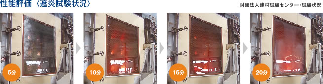性能評価〈遮炎試験状況〉
